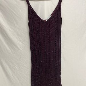 Zara Deep Burgundy Knit Maxi Dress